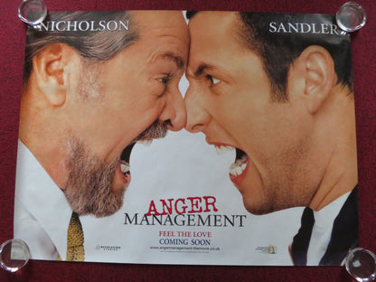 ANGER MANAGEMENT QUAD (30"x 40") ROLLED POSTER ADAM SANDLER JACK NICHOLSON 2003 - Rendezvous Cinema