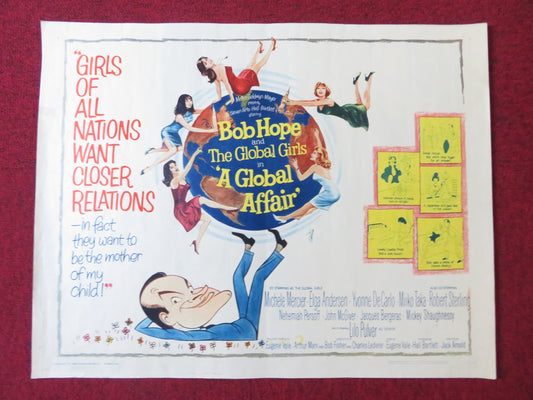 A GLOBAL AFFAIR US HALF SHEET (22"x 28") POSTER BOB HOPE MICHELE MERCIER 1963