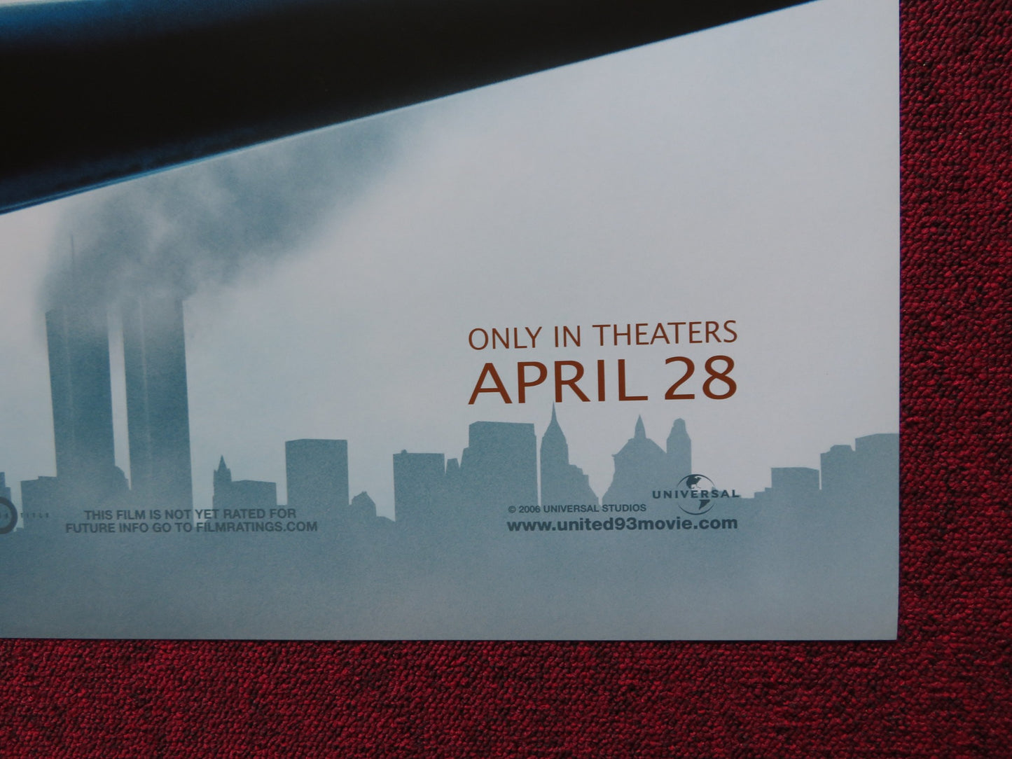 UNITED 93 US ONE SHEET ROLLED POSTER J.J. JOHNSON GARY COMMOCK 2006 - Rendezvous Cinema