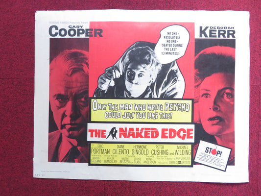 THE NAKED EDGE US HALF SHEET (22"x 28") POSTER GARY COOPER DEBORAH KERR 1961
