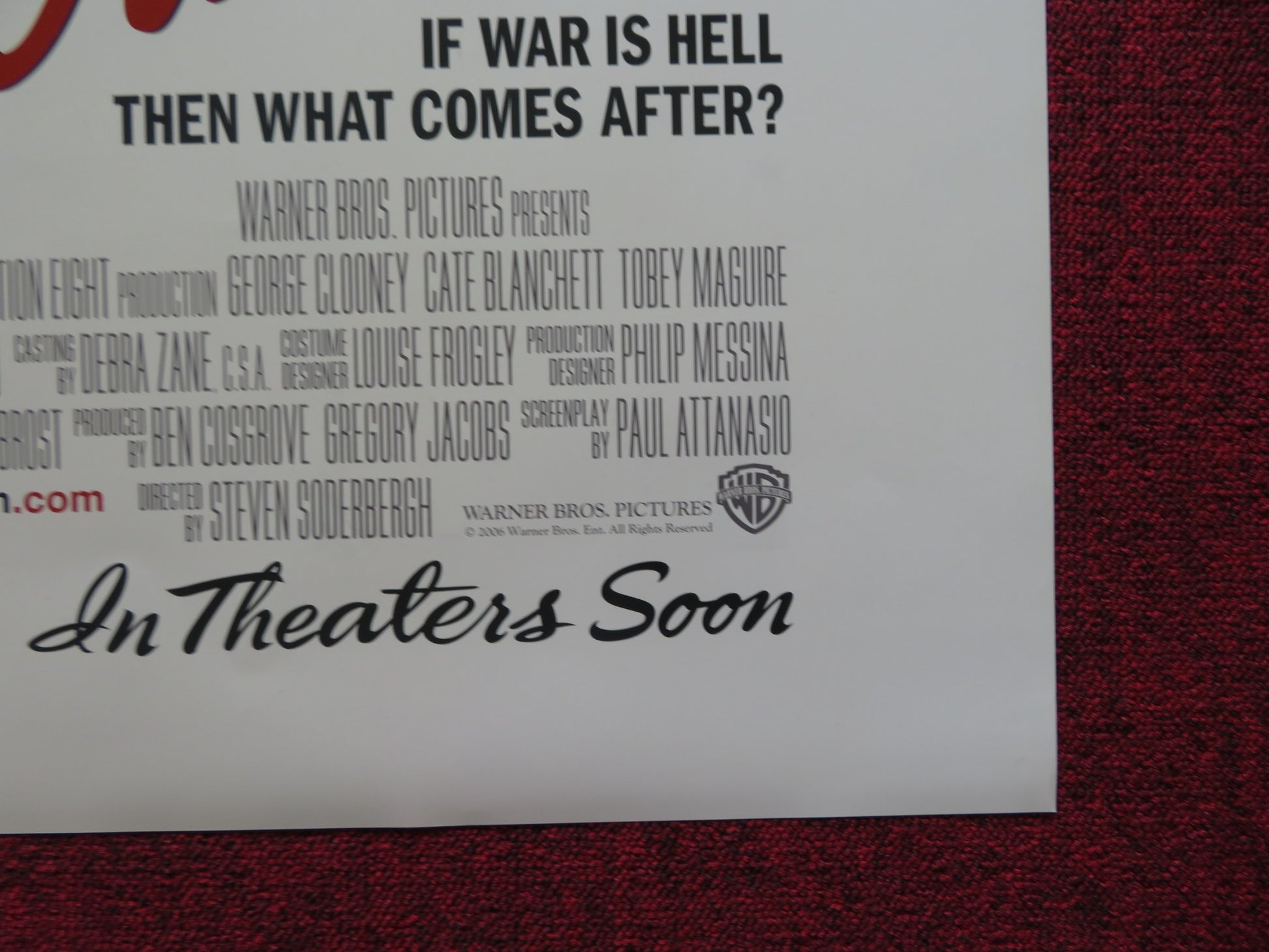 THE GOOD GERMAN US ONE SHEET ROLLED POSTER GEORGE CLOONEY CATE BLANCHETT 2006 - Rendezvous Cinema