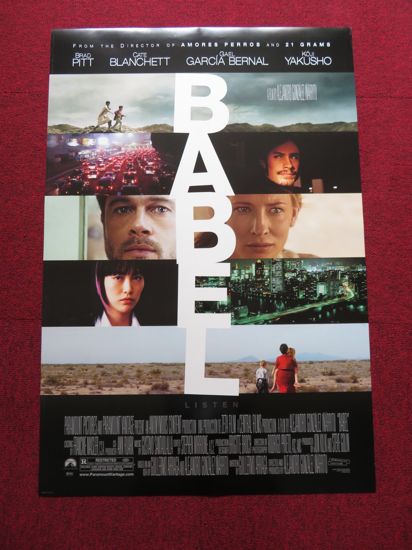 BABEL US ONE SHEET ROLLED POSTER BRAD PITT CATE BLANCHETT 2006 - Rendezvous Cinema