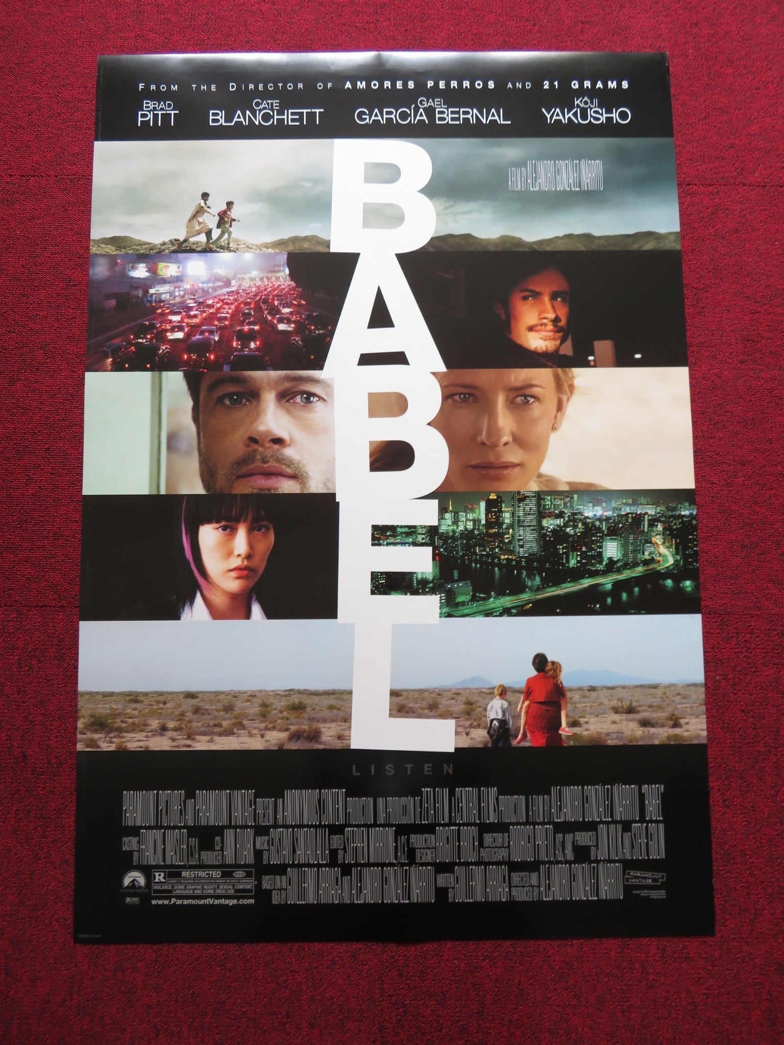 BABEL US ONE SHEET ROLLED POSTER BRAD PITT CATE BLANCHETT 2006 - Rendezvous Cinema