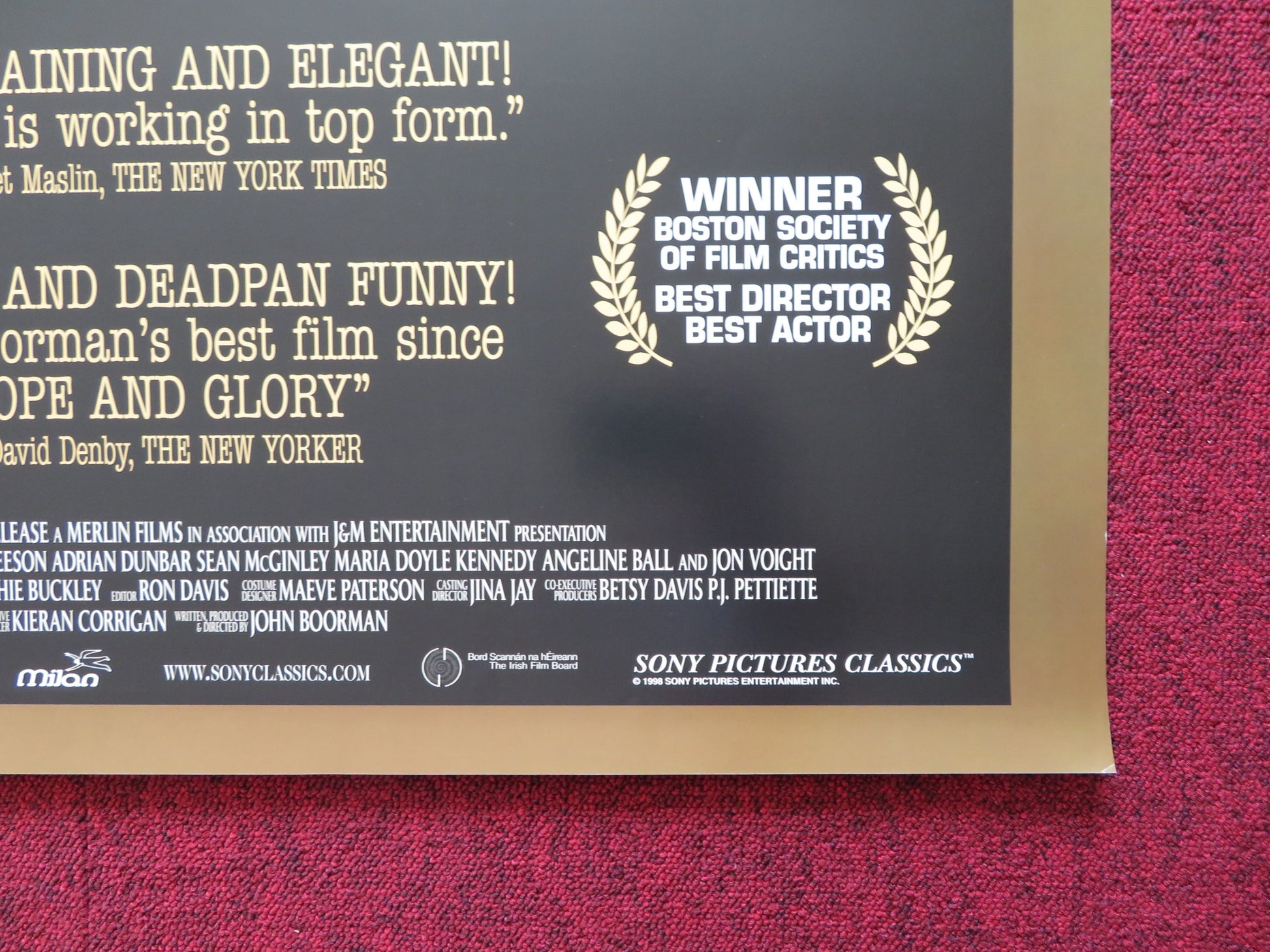 THE GENERAL US ONE SHEET ROLLED POSTER JON VOIGHT ADRIAN DUNBAR 1998 - Rendezvous Cinema