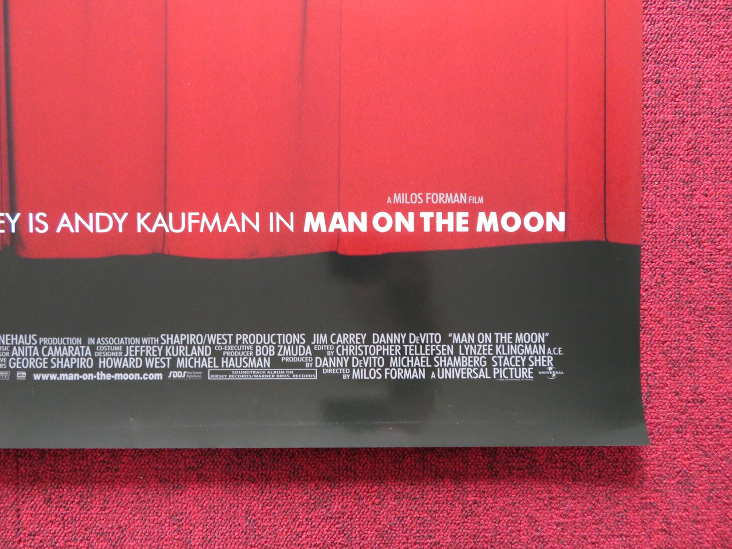 MAN ON THE MOON US ONE SHEET ROLLED POSTER JIM CARREY GERRY BECKER 1999 - Rendezvous Cinema