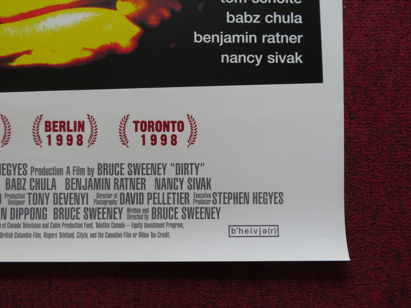 DIRTY US ONE SHEET ROLLED POSTER TOM SCHOLTE BABS CHULA 1998 - Rendezvous Cinema