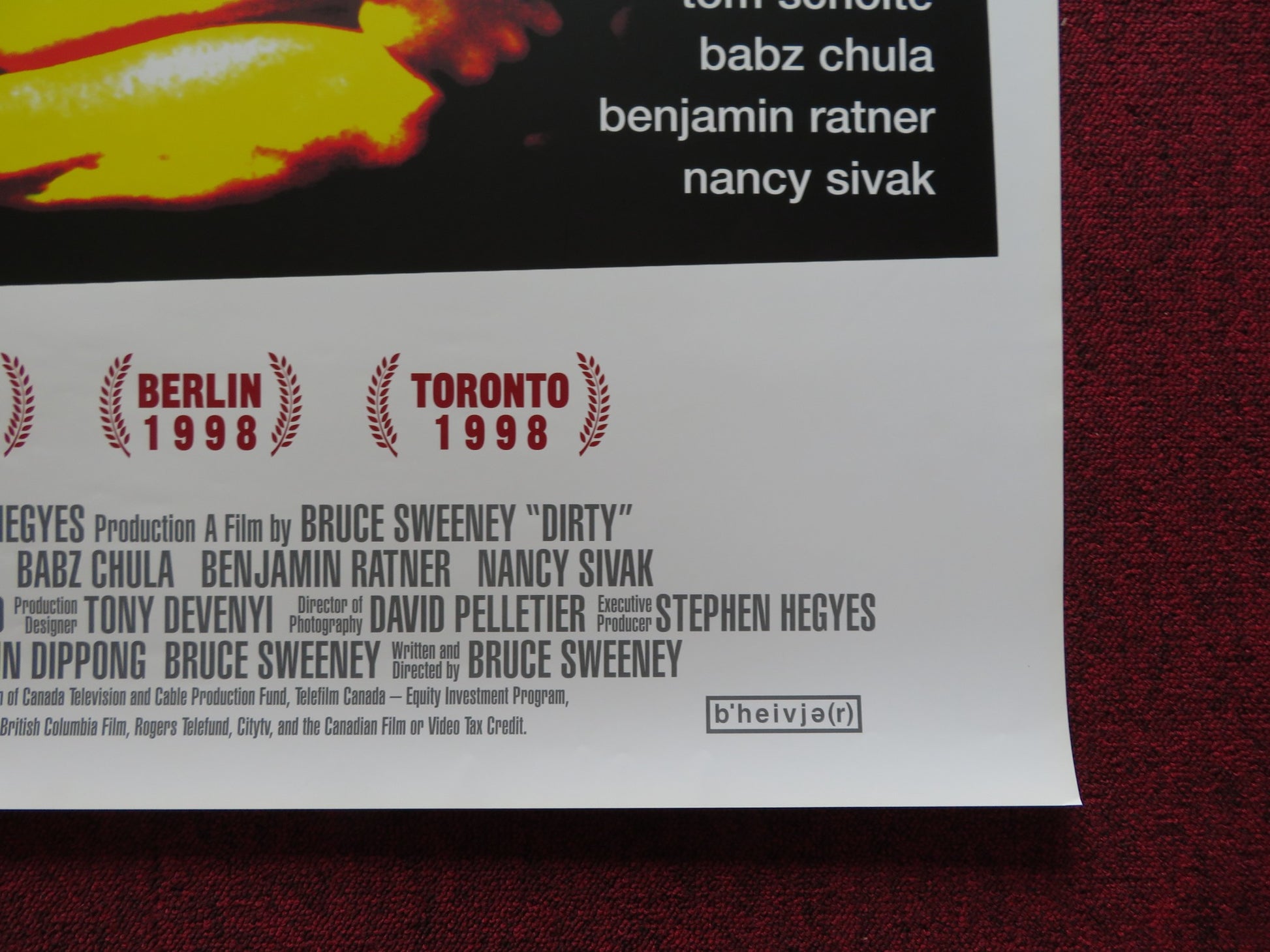 DIRTY US ONE SHEET ROLLED POSTER TOM SCHOLTE BABS CHULA 1998 - Rendezvous Cinema