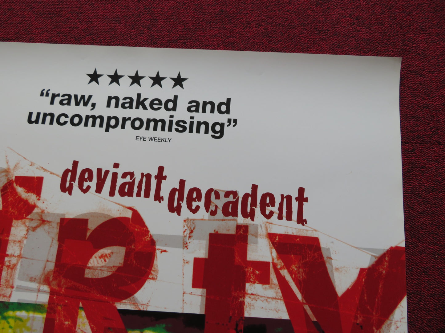 DIRTY US ONE SHEET ROLLED POSTER TOM SCHOLTE BABS CHULA 1998 - Rendezvous Cinema