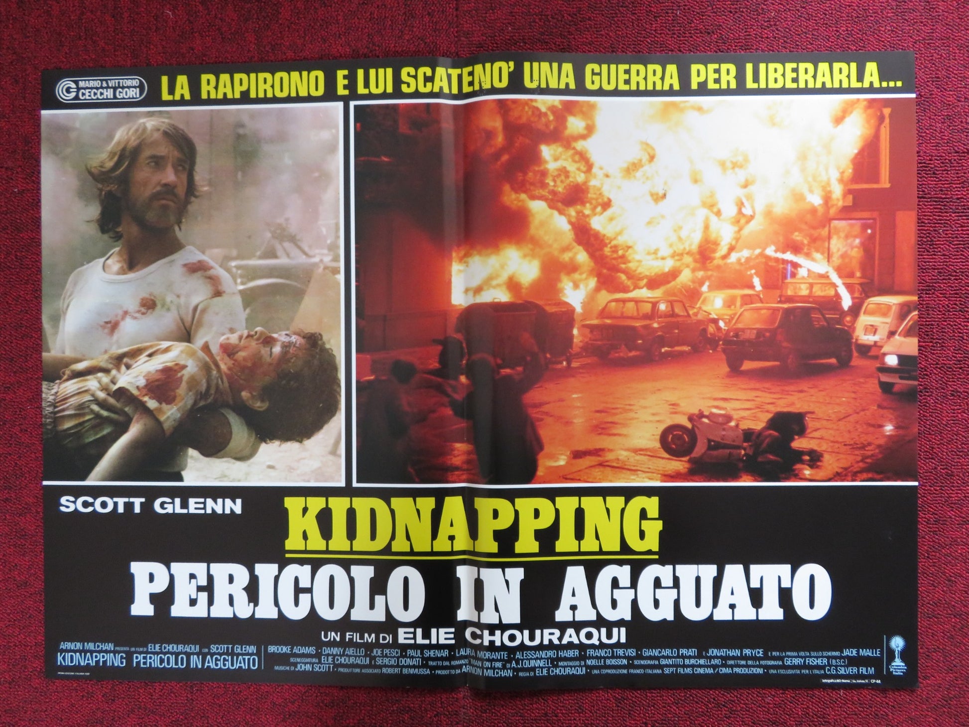 MAN ON FIRE - C ITALIAN FOTOBUSTA POSTER SCOTT GLEN JADE MALLE 1987 - Rendezvous Cinema