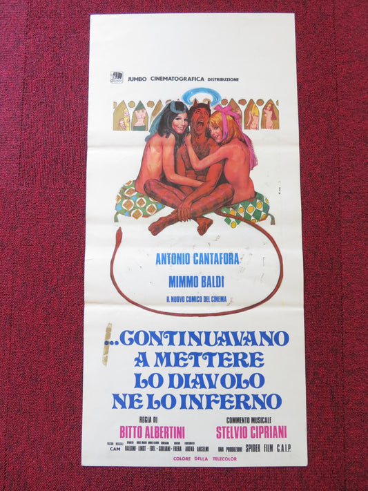PUT YOUR DEVIL INTO MY HELL ITALIAN LOCANDINA POSTER ANTONIO CANTAFORA 1973