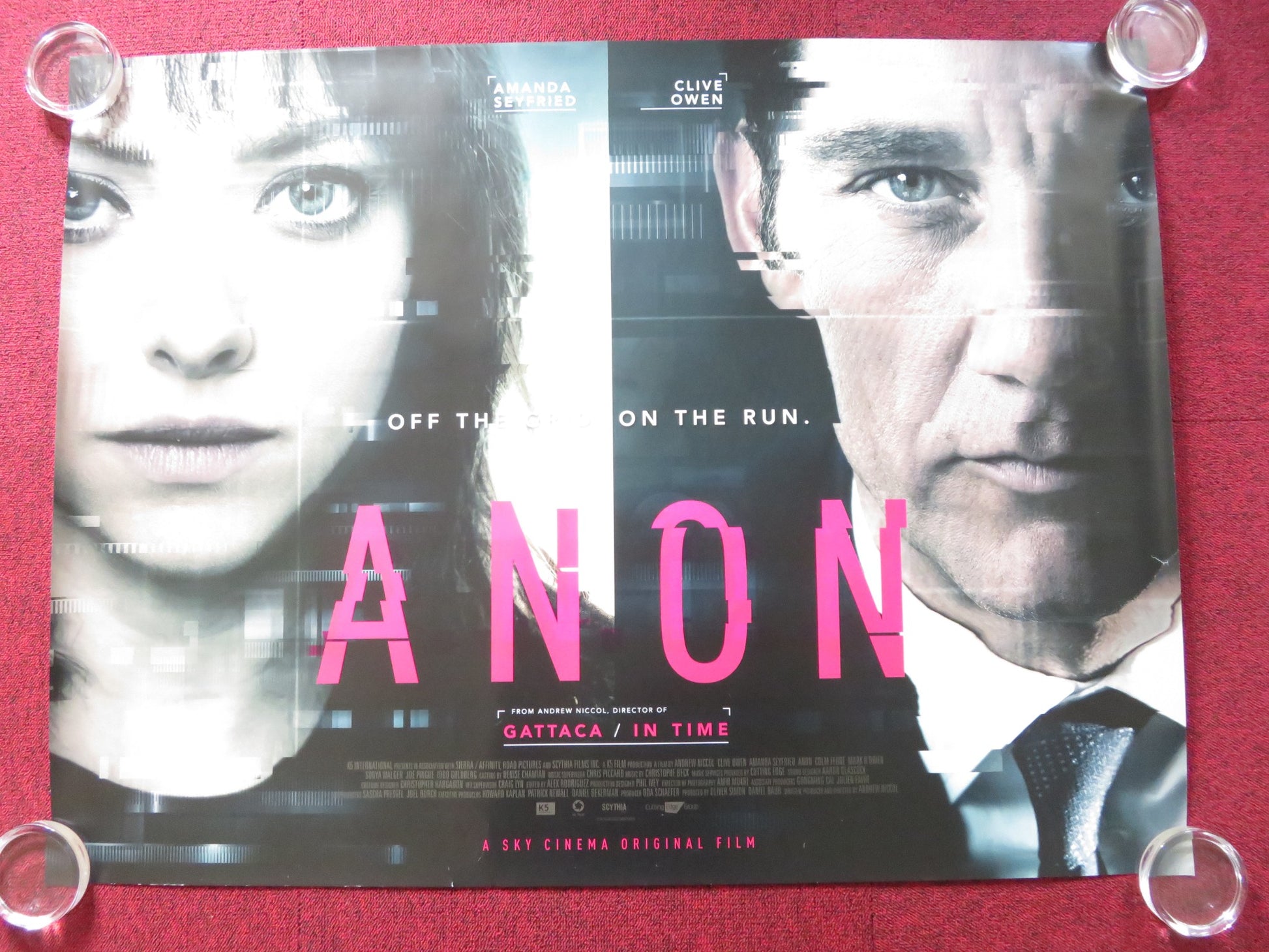 ANON UK QUAD (30"x 40") ROLLED POSTER CLIVE OWEN AFIYA BENNETT 2018 - Rendezvous Cinema