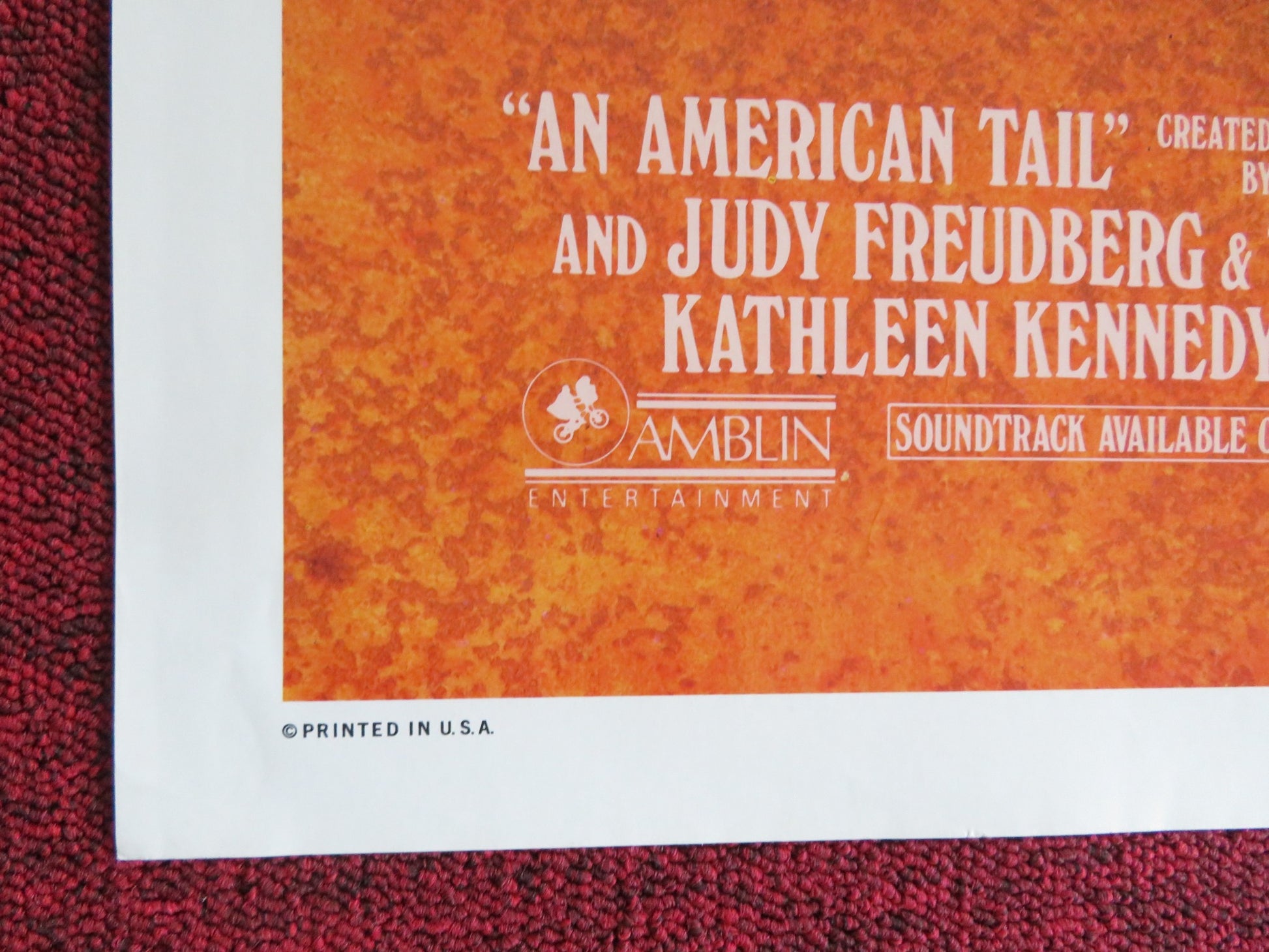 AN AMERICAN TAIL - A FOLDED US ONE SHEET POSTER ERICA YOHN NEHEMIAH PERSOFF 1986 - Rendezvous Cinema