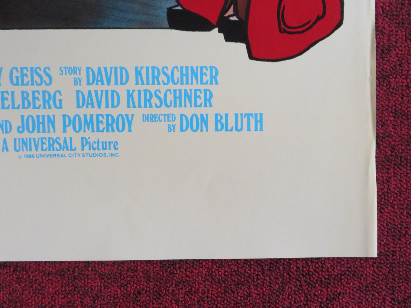 AN AMERICAN TAIL - B FOLDED US ONE SHEET POSTER ERICA YOHN NEHEMIAH PERSOFF 1986 - Rendezvous Cinema