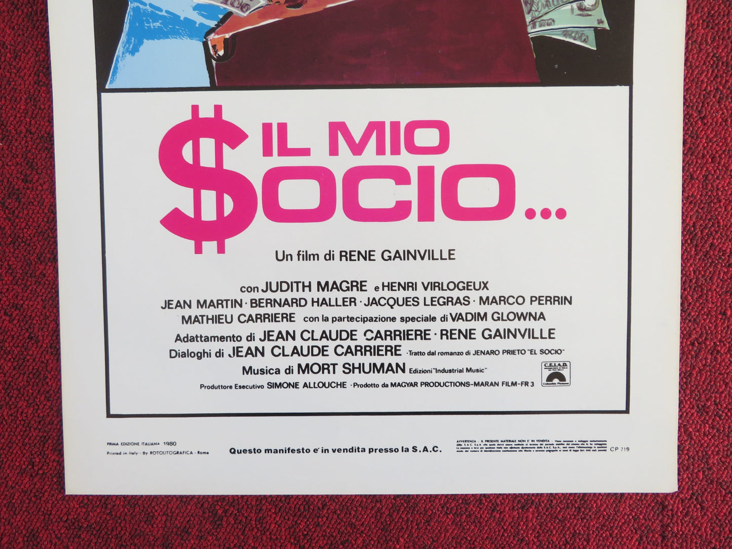 L'ASSOCIE ITALIAN LOCANDINA POSTER MICHEL SERRAULT CLAUDINE AUGER 1980