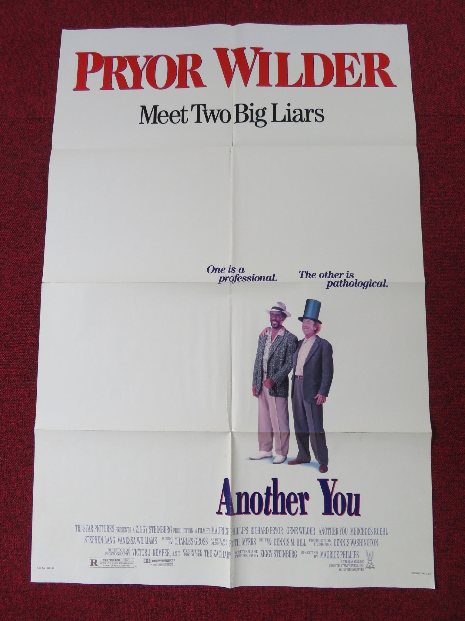 ANOTHER YOU FOLDED US ONE SHEET POSTER RICHARD PRYOR GENE WILDER 1991 - Rendezvous Cinema