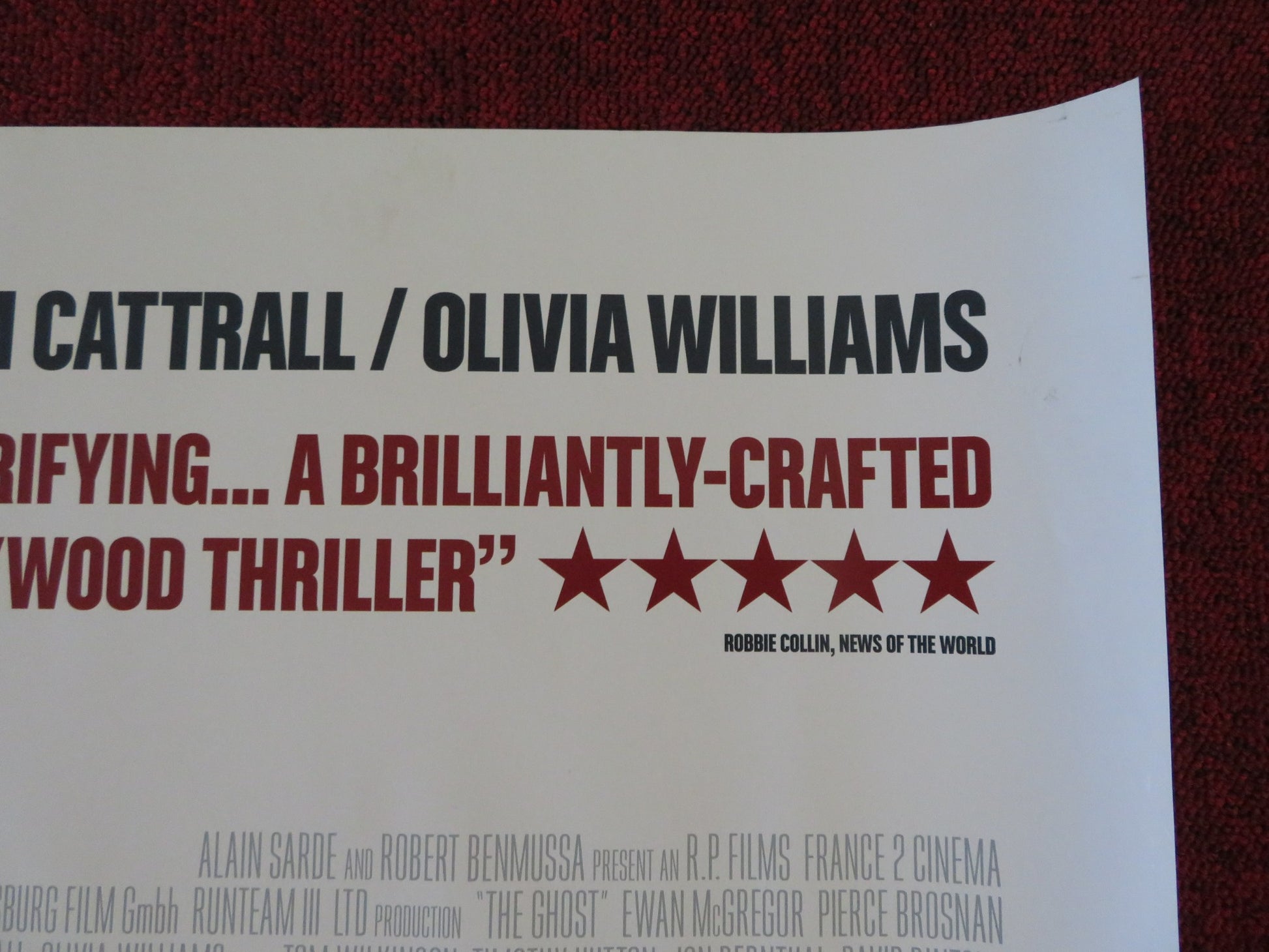 THE GHOST WRITER UK QUAD (30"x 40") ROLLED POSTER EWAN MCGREGOR P. BROSNAN 2010 - Rendezvous Cinema