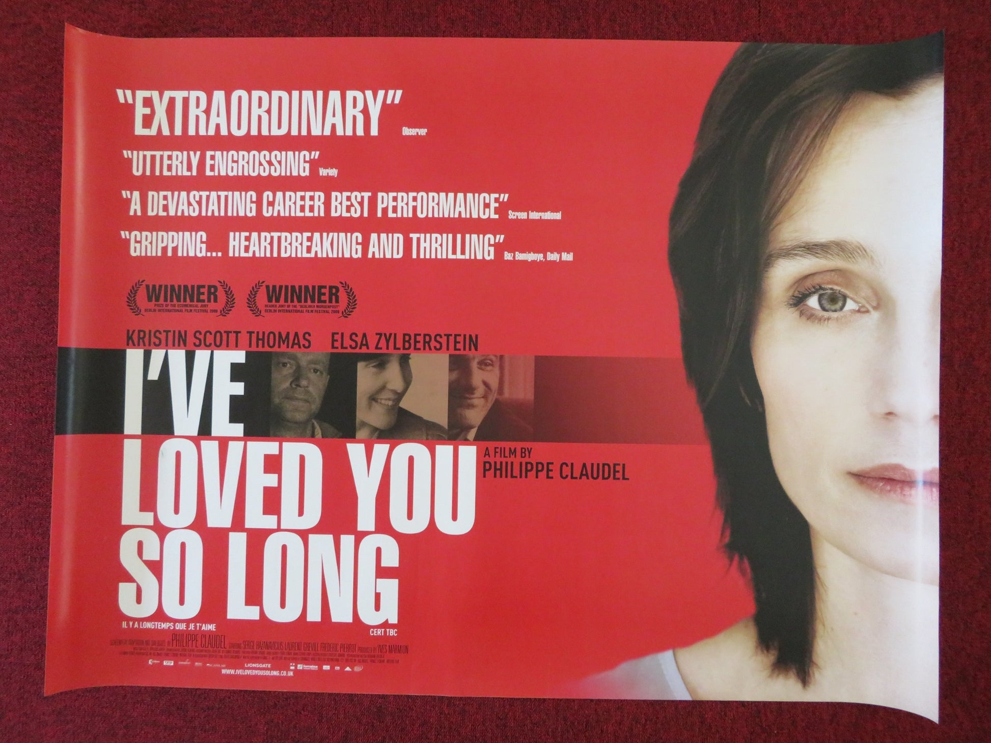 I'VE LOVED YOU SO LONG UK QUAD (30"x 40") ROLLED POSTER KRISTEN SCOTT 2008 - Rendezvous Cinema