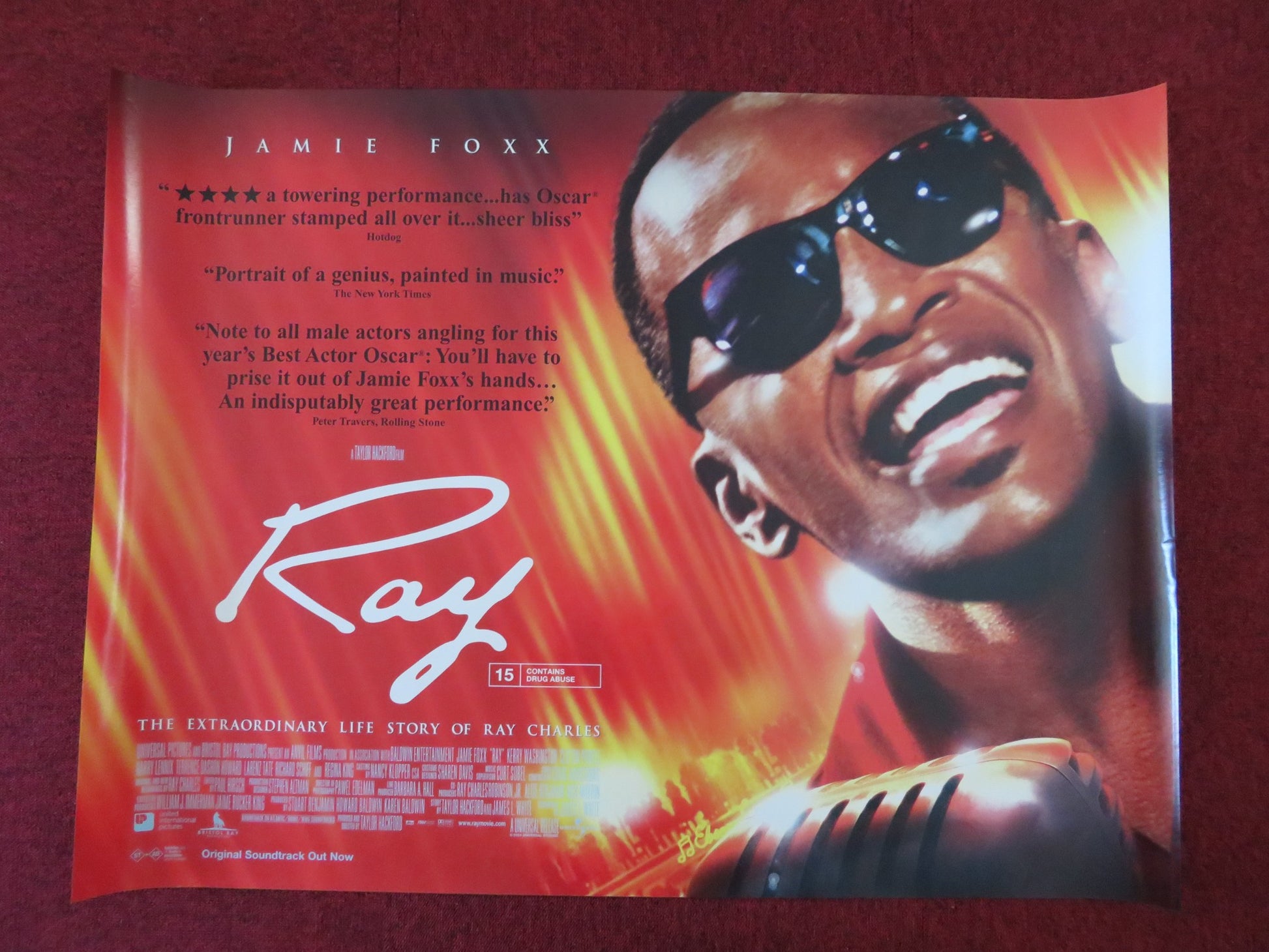 RAY UK QUAD (30"x 40") ROLLED POSTER JAMIE FOXX KERRY WASHINGTON 2004 - Rendezvous Cinema