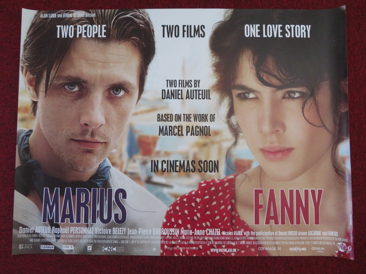 MARIUS / FANNY UK QUAD (30"x 40") ROLLED POSTER DANIEL AUTEUIL V. BELEZY 2013 - Rendezvous Cinema