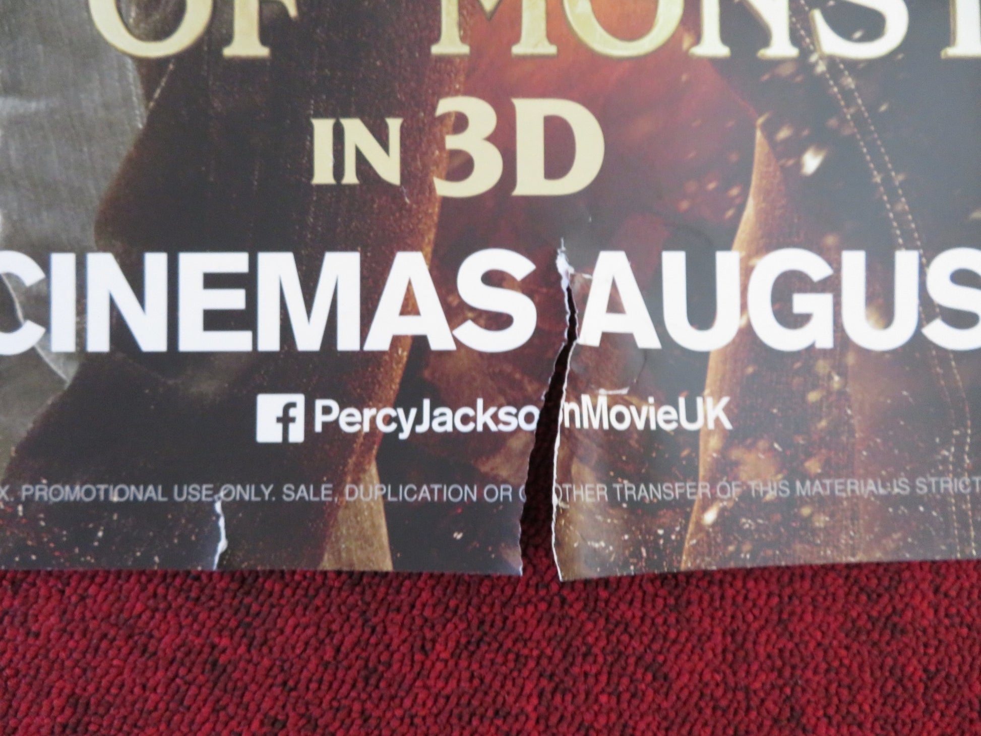 PERCY JACKSON: SEA OF MONSTERS UK QUAD (30"x 40") ROLLED POSTER 2013 - Rendezvous Cinema