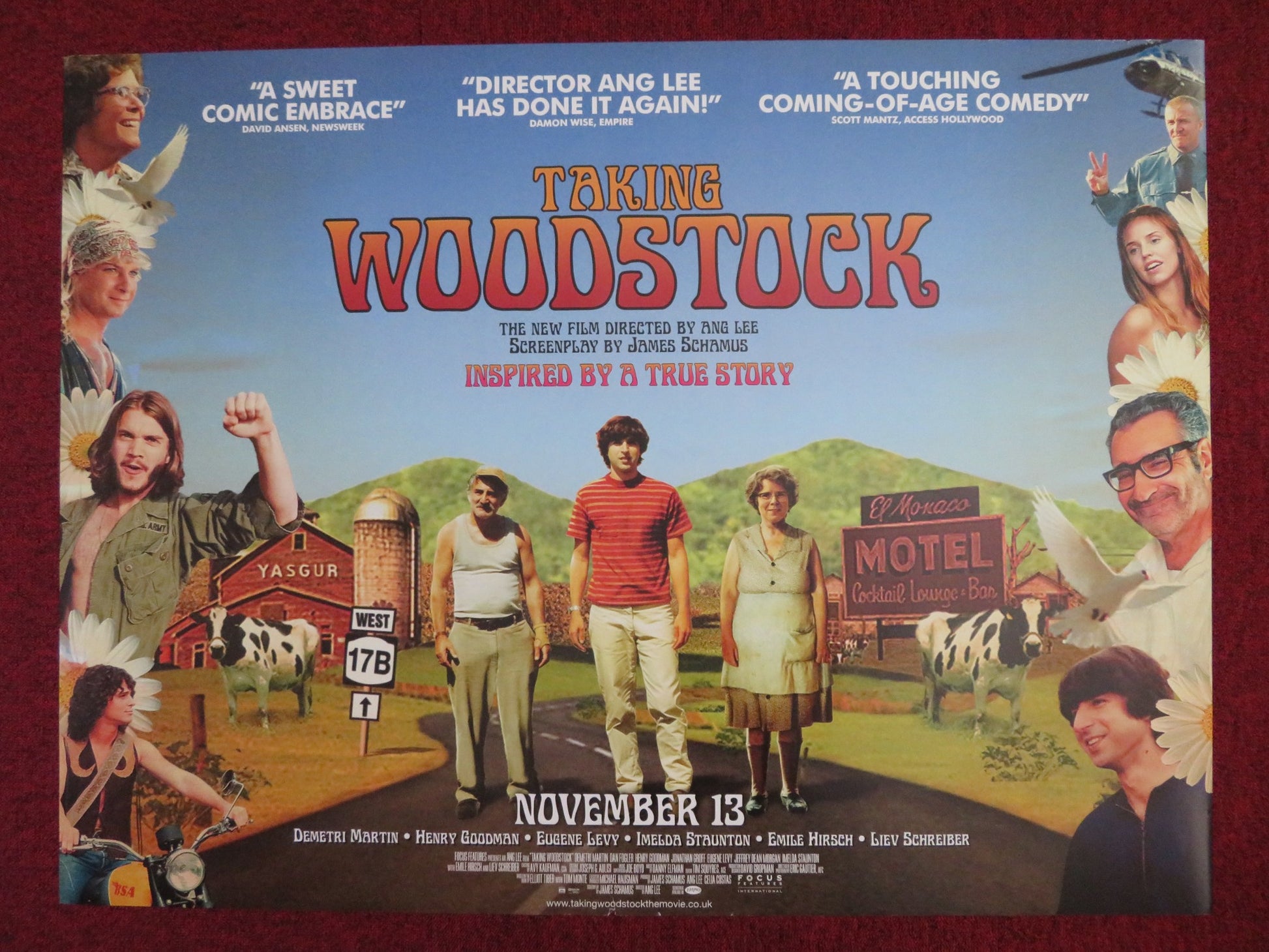TAKING WOODSTOCK UK QUAD (30"x 40") ROLLED POSTER EUGENE LEVY I. STAUNTON 2009 - Rendezvous Cinema