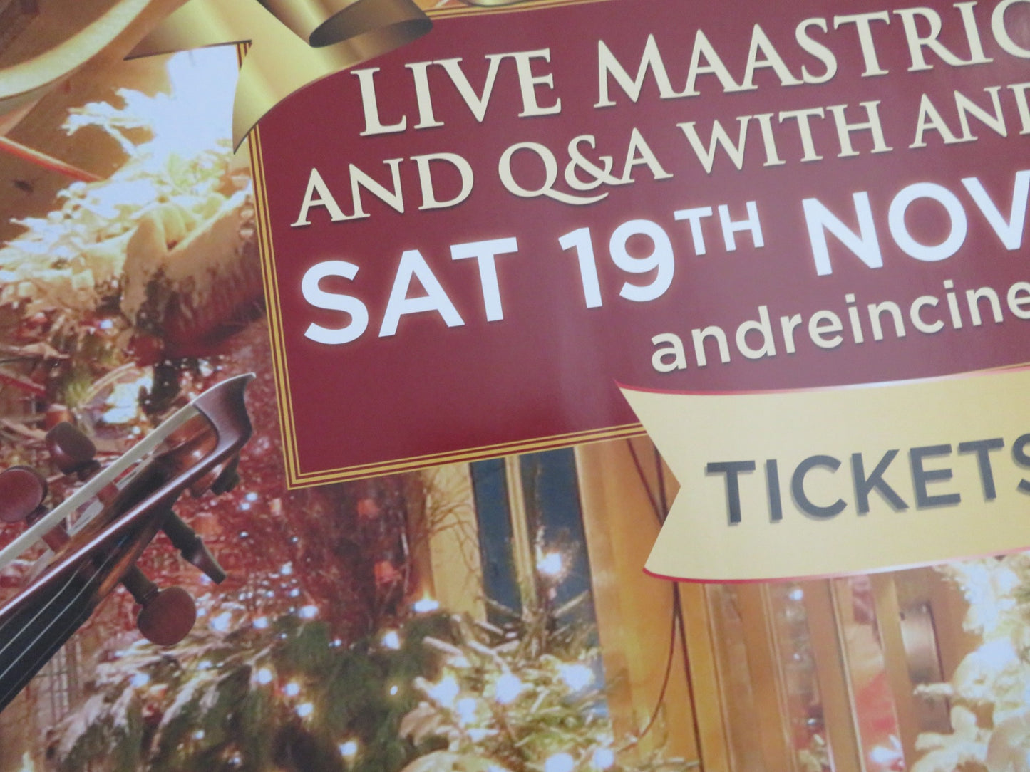 CHRISTMAS WITH ANDRE - ANDRE RIEU LIVE UK QUAD (30"x 40") ROLLED POSTER 2015 - Rendezvous Cinema
