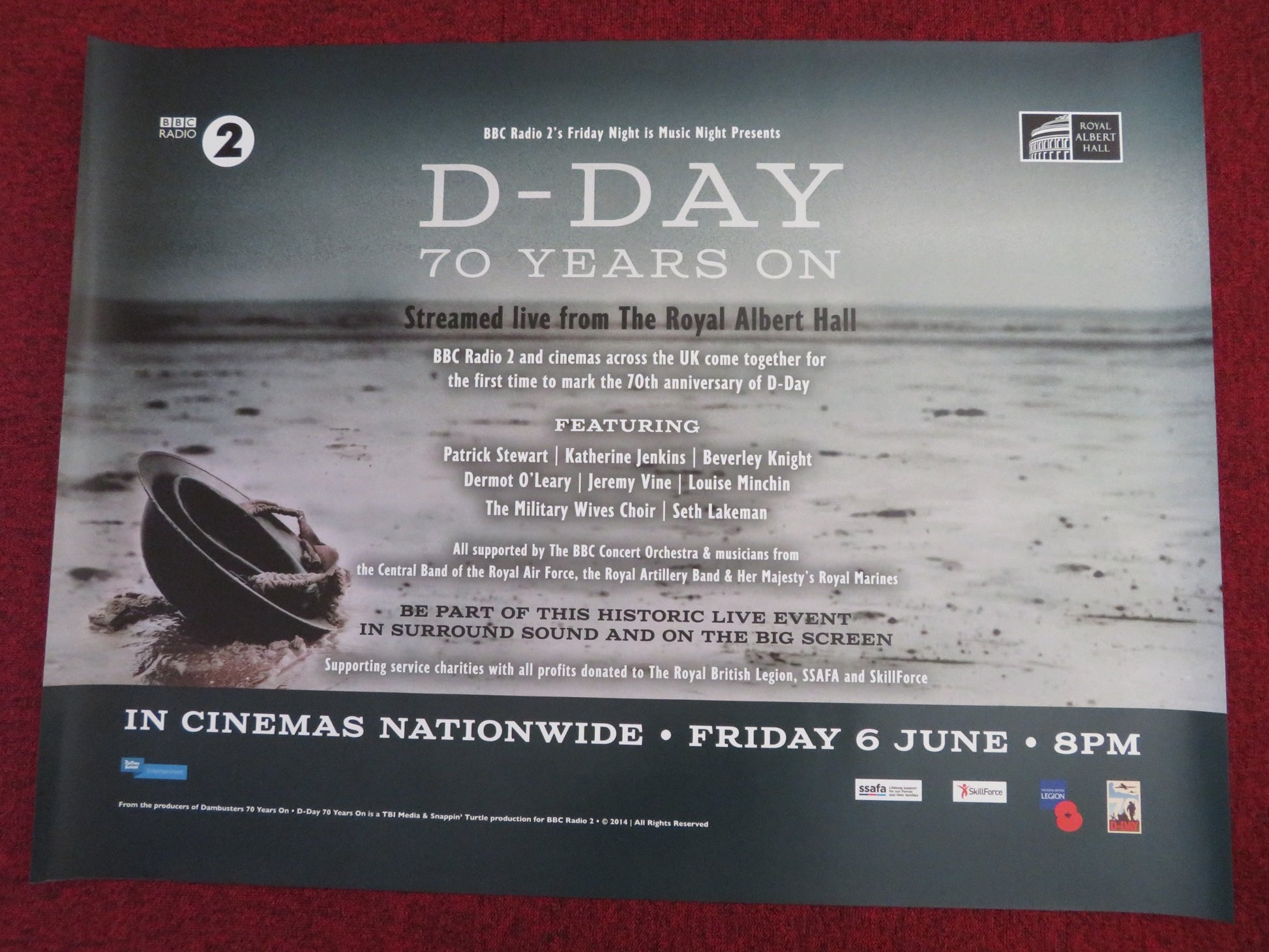 D-DAY 70 YEARS ON LIVE ROYAL ALBERT HALL UK QUAD (30"x 40") ROLLED POSTER 2014 - Rendezvous Cinema