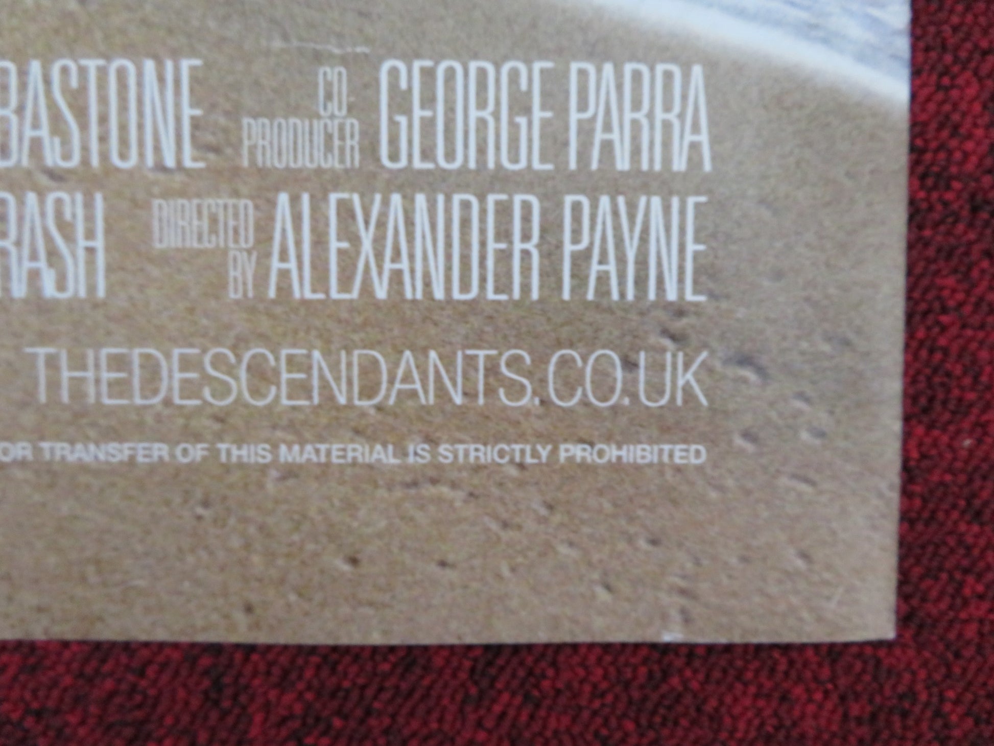 THE DESCENDANTS UK QUAD (30"x 40") ROLLED POSTER GEORGE CLOONEY S. WOODLEY 2011 - Rendezvous Cinema