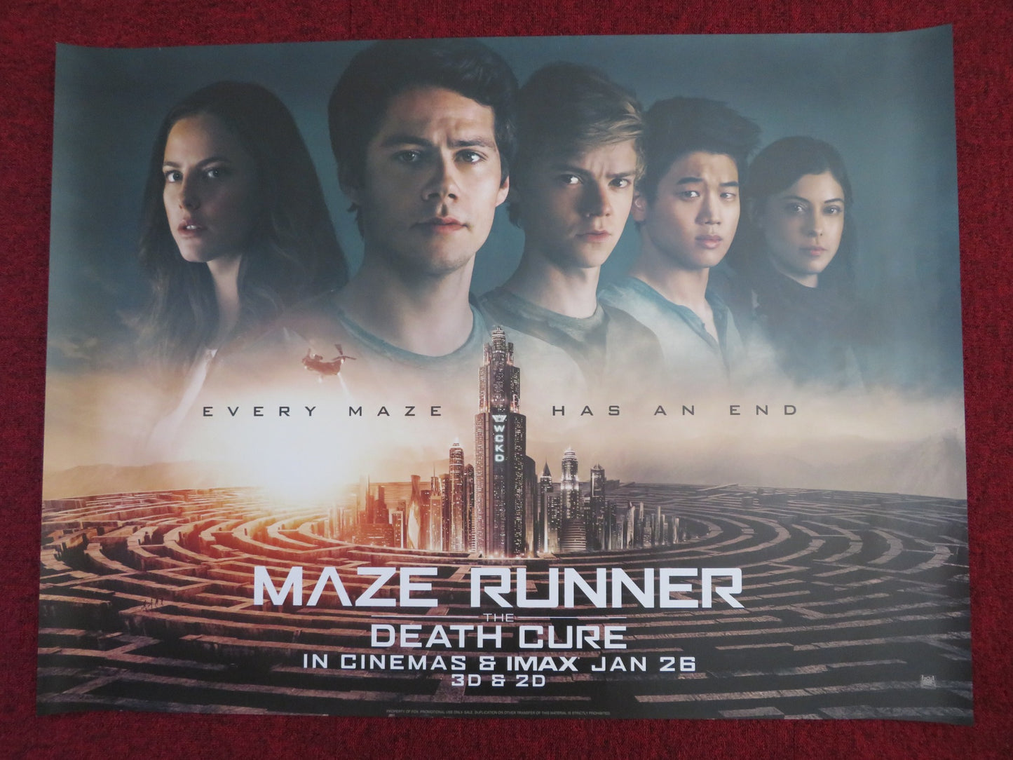 MAZE RUNNER: THE DEATH CURE UK QUAD (30"x 40") ROLLED POSTER DYLAN O'BRIEN 2018 - Rendezvous Cinema