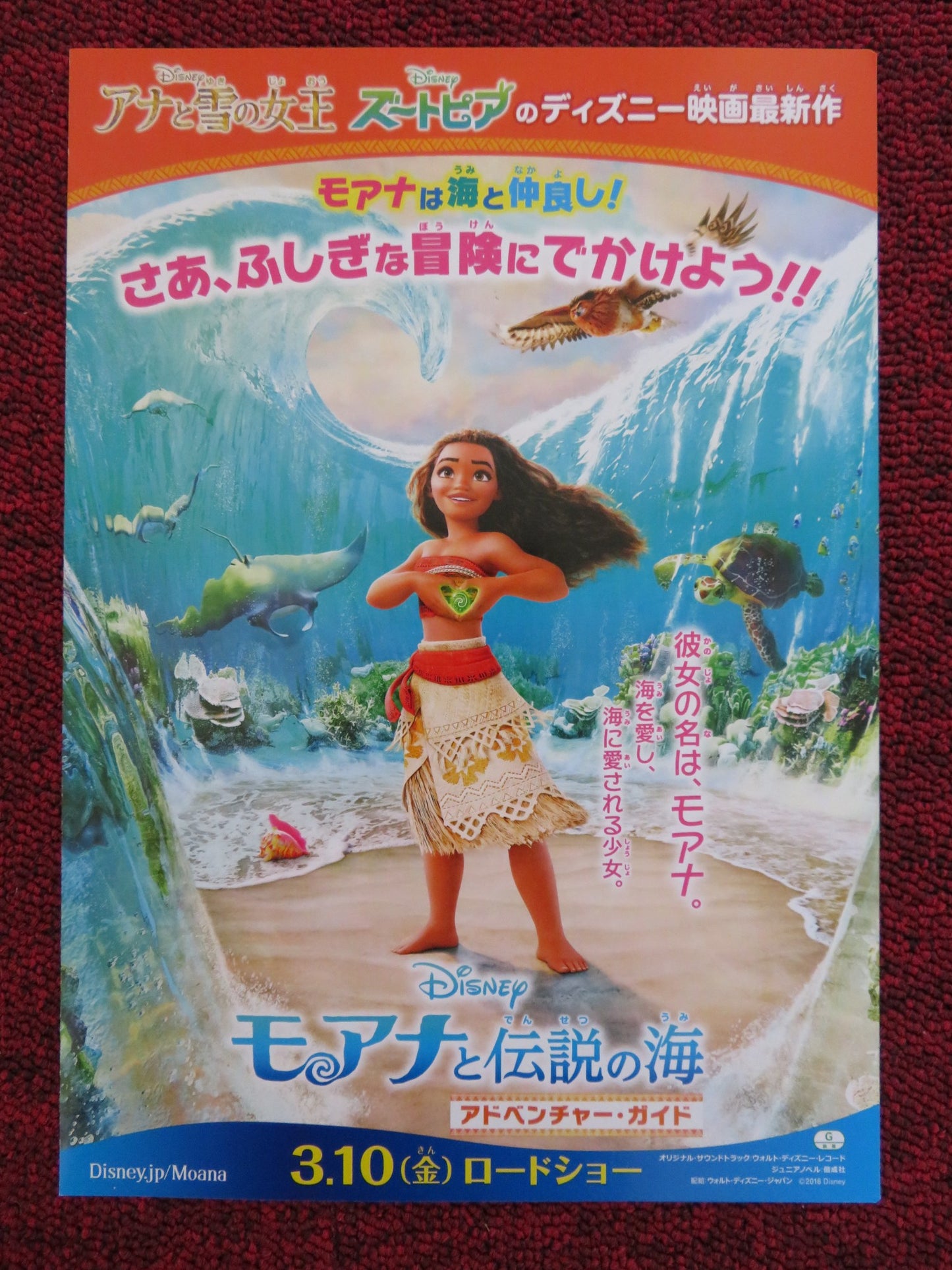 MOANA JAPANESE CHIRASHI (B5) POSTER AULI'I CRAVALHO DWAYNE JOHNSON 2016 - Rendezvous Cinema