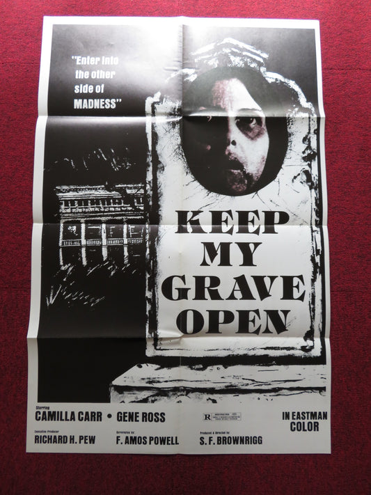 KEEP MY GRAVE OPEN FOLDED US ONE SHEET POSTER CAMILLA CARR GENE ROSS 1977