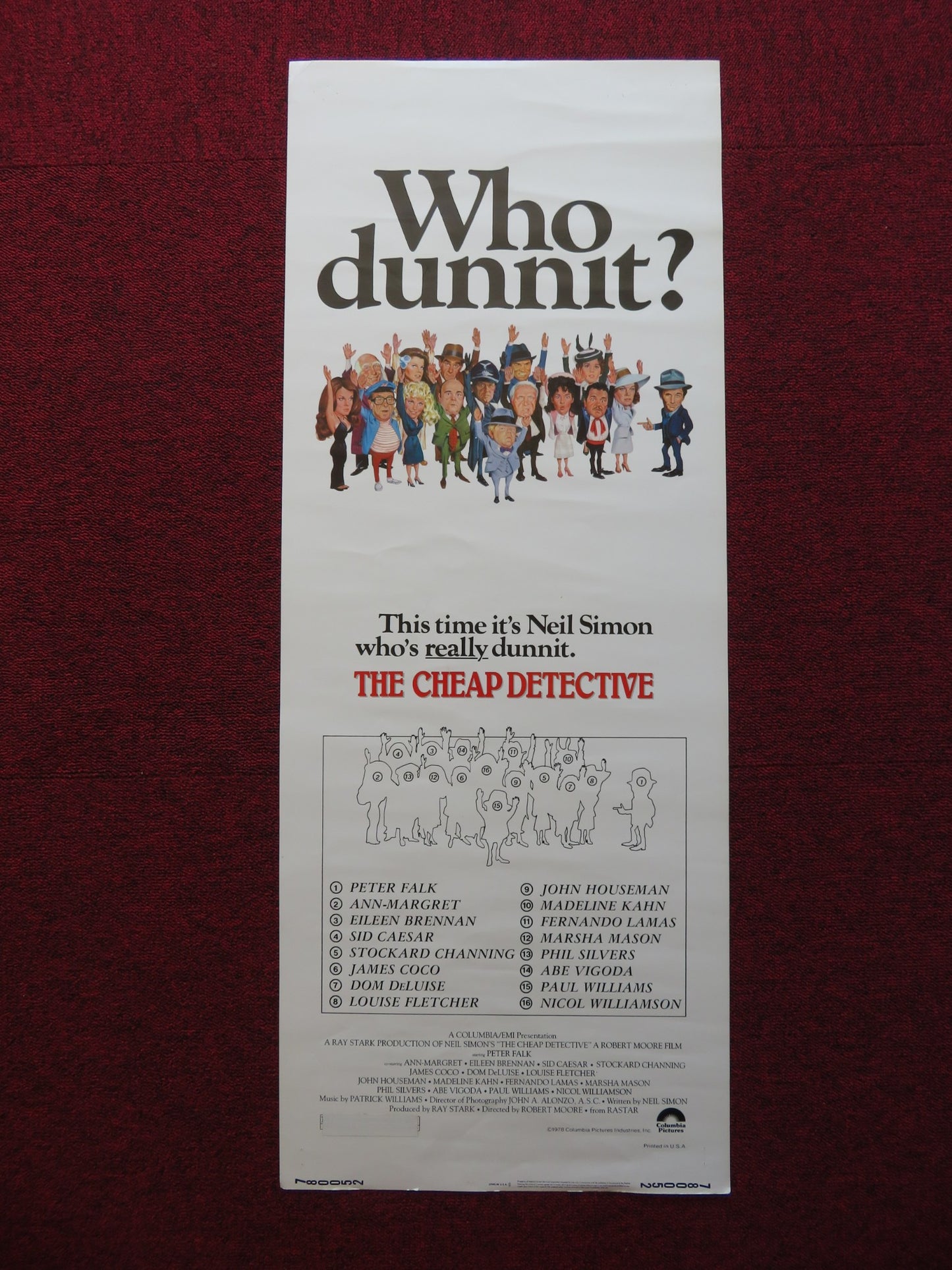 THE CHEAP DETECTIVE US INSERT (14"x 36") POSTER PETER FALK SID CAESAR 1978 - Rendezvous Cinema