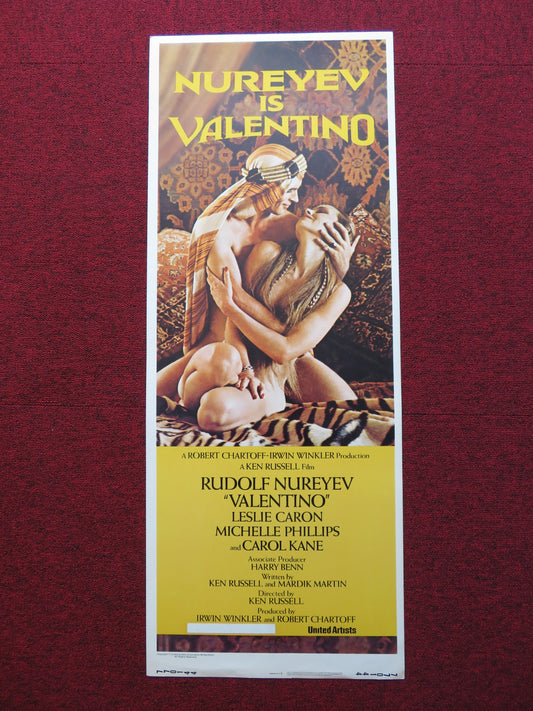 VALENTINO US INSERT (14"x 36") POSTER RUDOLF NUREYEV LESLIE CARON 1977 - Rendezvous Cinema