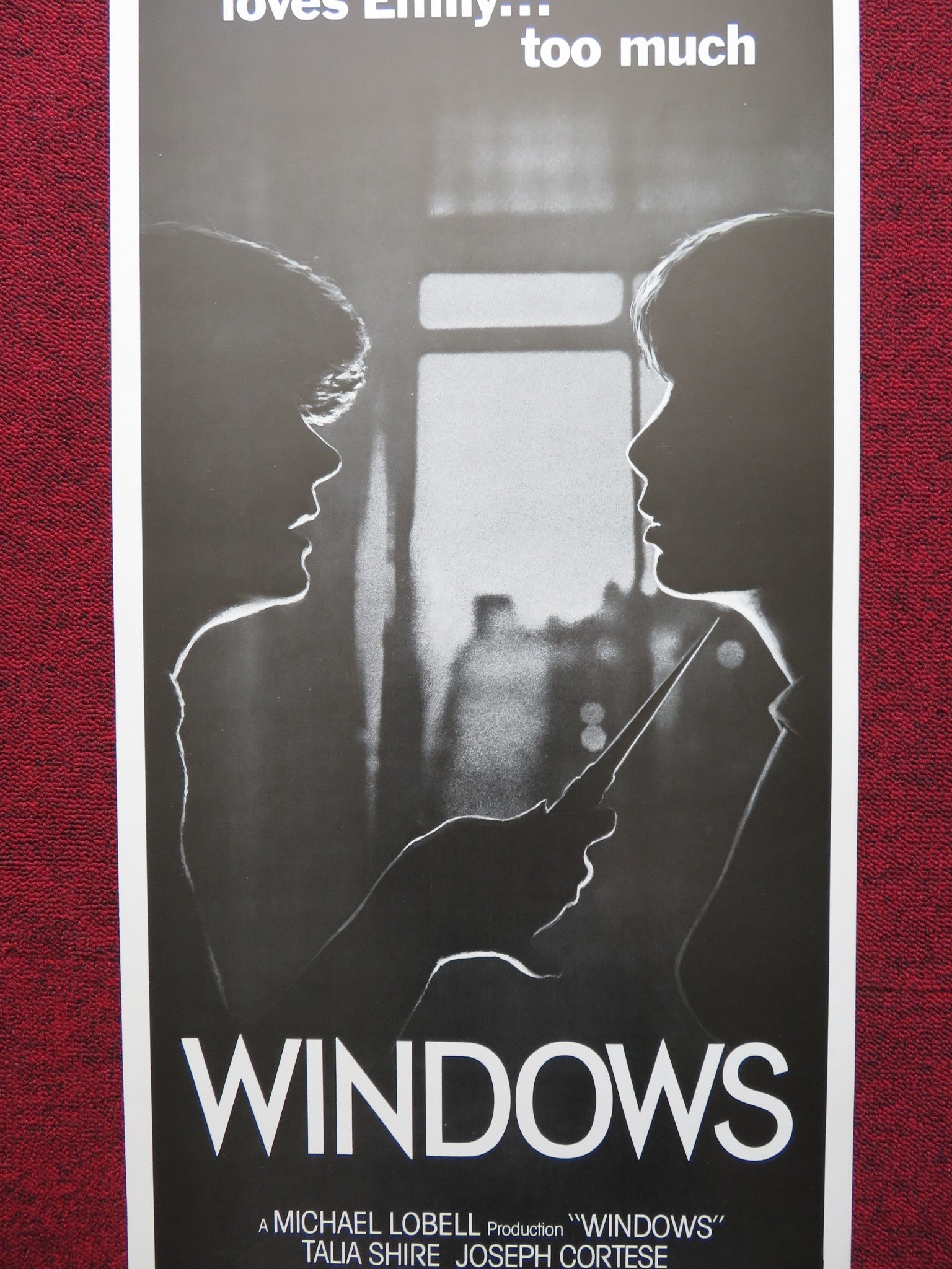 WINDOWS STYLE A US INSERT (14"x 36") POSTER TALIA SHIRE JOSEPH CORTESE 1980 - Rendezvous Cinema