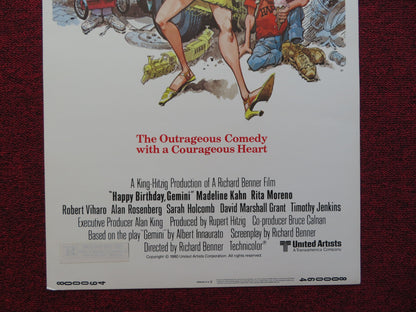 HAPPY BIRTHDAY, GEMINI US INSERT (14"x 36") POSTER MADALINE KAHN R. MORENO 1980 - Rendezvous Cinema