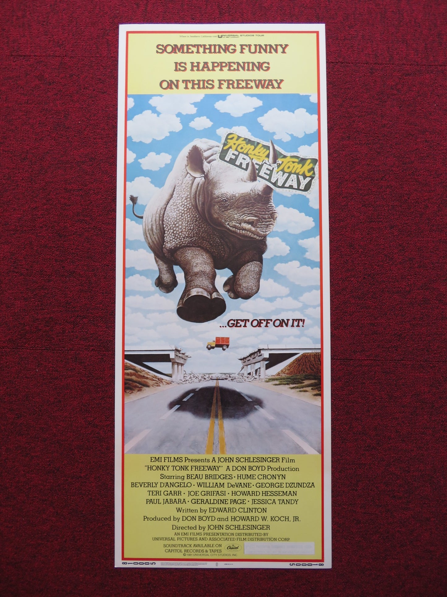 HONKY TONK FREEWAY US INSERT (14"x 36") POSTER DISNEY BEAU BRIDGES 1981 - Rendezvous Cinema