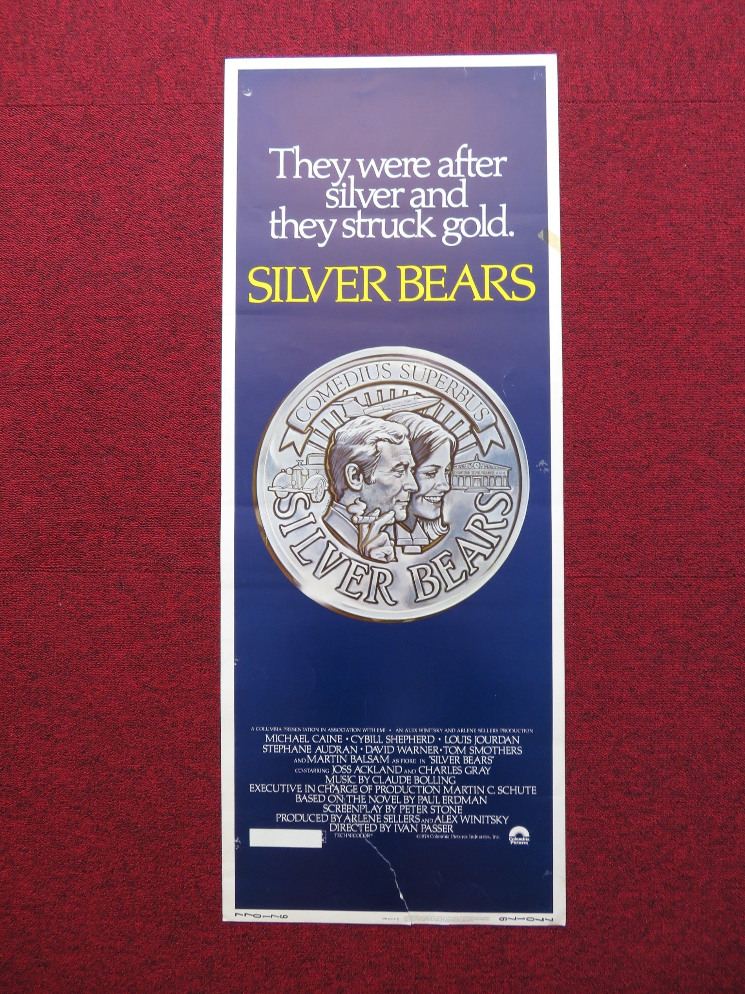 SILVER BEARS US INSERT (14"x 36") POSTER MICHAEL CAINE CYBILL SHEPHERD 1977 - Rendezvous Cinema