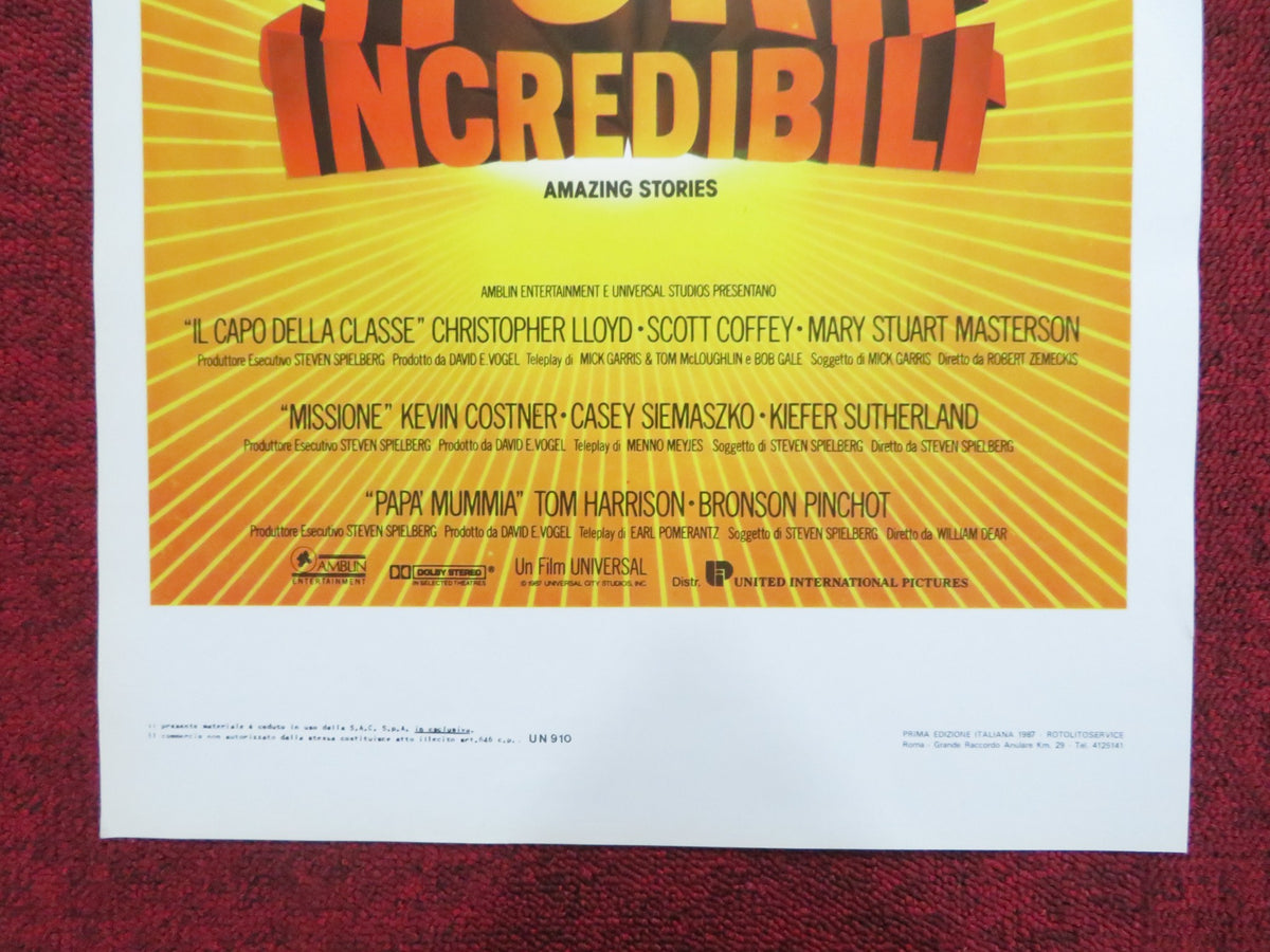 AMAZING STORIES ITALIAN LOCANDINA POSTER SPIELBERG SUTHERLAND COSTNER 1987 - Rendezvous Cinema