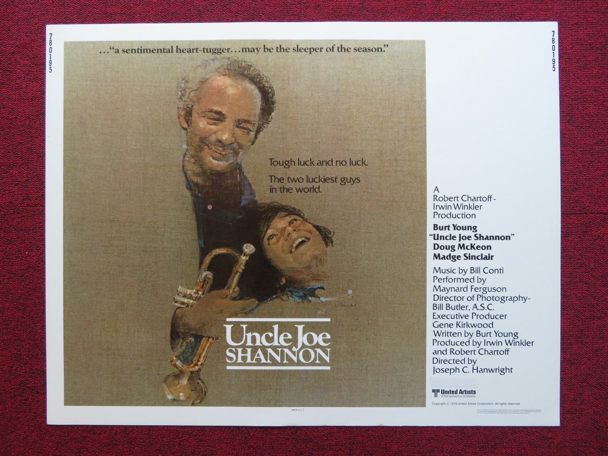 UNCLE JOE SHANNON US HALF SHEET (22"x 28") POSTER BURT YOUNG DOUG MCKEON 1978 - Rendezvous Cinema