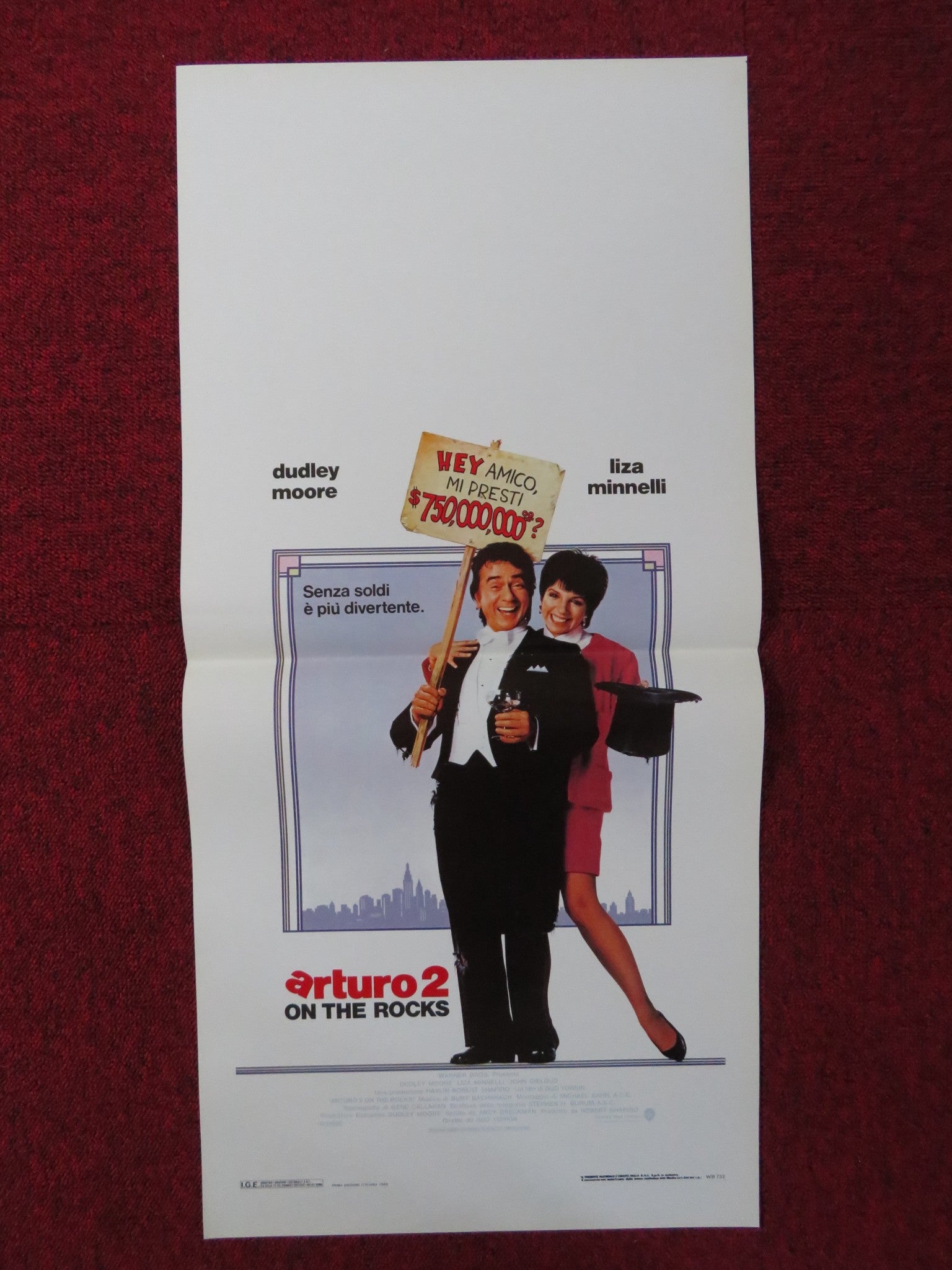 ARTHUR 2: ON THE ROCKS ITALIAN LOCANDINA POSTER DUDLEY MOORE LIZA MINNELLI 1988 - Rendezvous Cinema