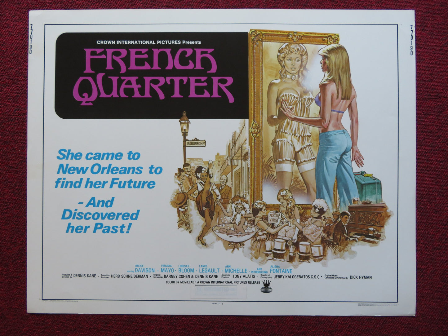 FRENCH QUARTER US HALF SHEET (22"x 28") POSTER VIRGINIA MAYO BRUCE DAVISON 1978 - Rendezvous Cinema