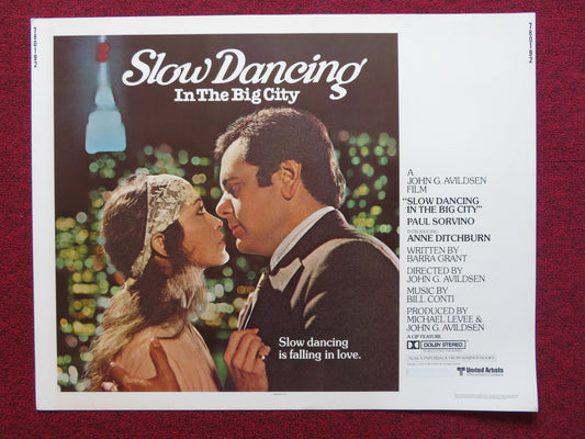 SLOW DANCING IN THE BIG CITY US HALF SHEET (22"x 28") POSTER PAUL SORVINO 1978 - Rendezvous Cinema