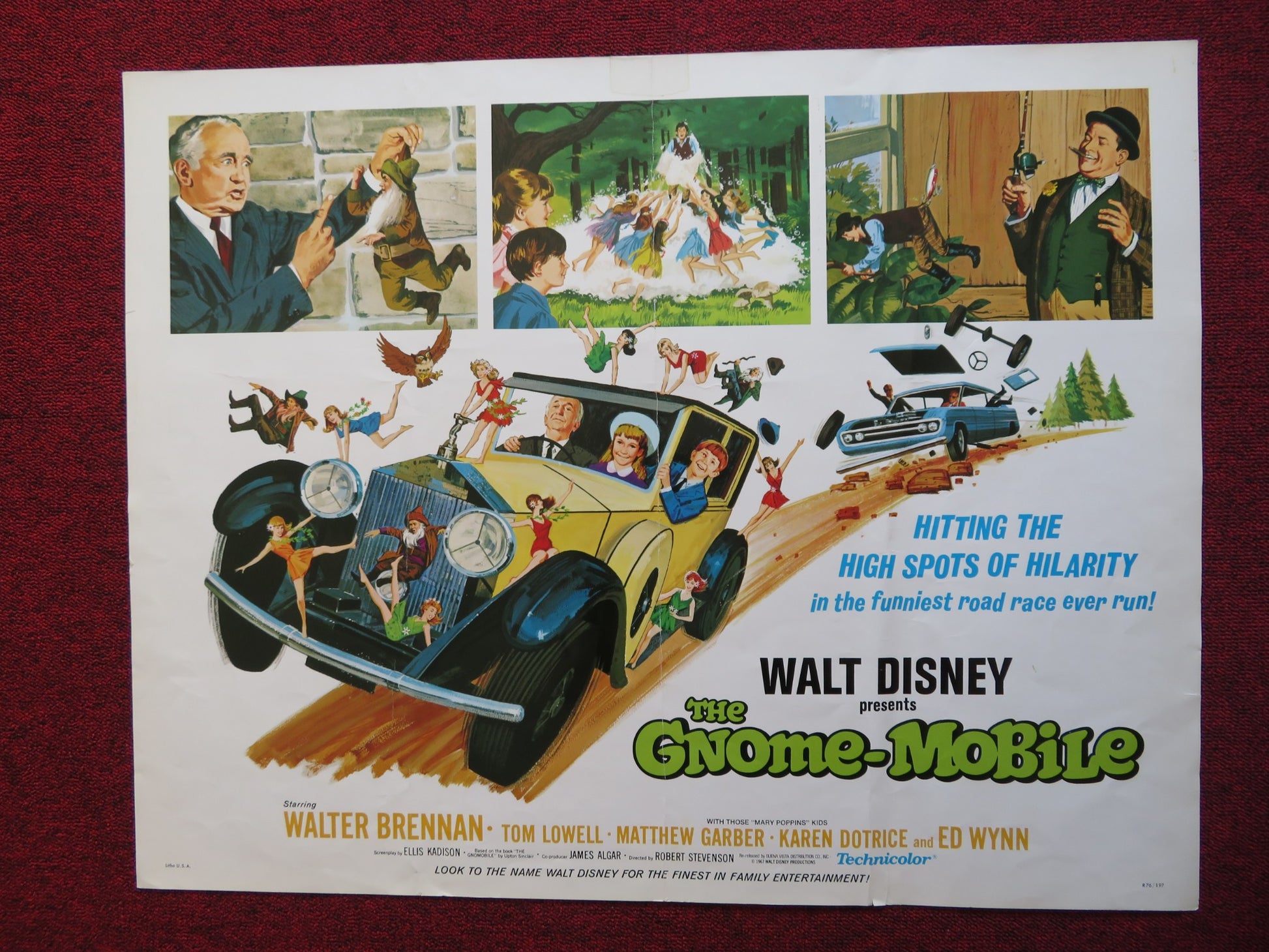 THE GNOME-MOBILE US HALF SHEET (22"x 28") POSTER DISNEY WALTER BRENNAN 1976 - Rendezvous Cinema