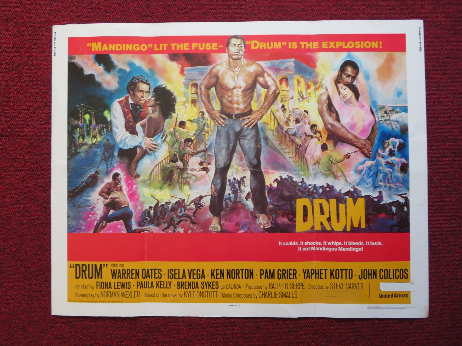 DRUM US HALF SHEET (22"x 28") POSTER WARREN OATES ISELA VEGA 1976 - Rendezvous Cinema