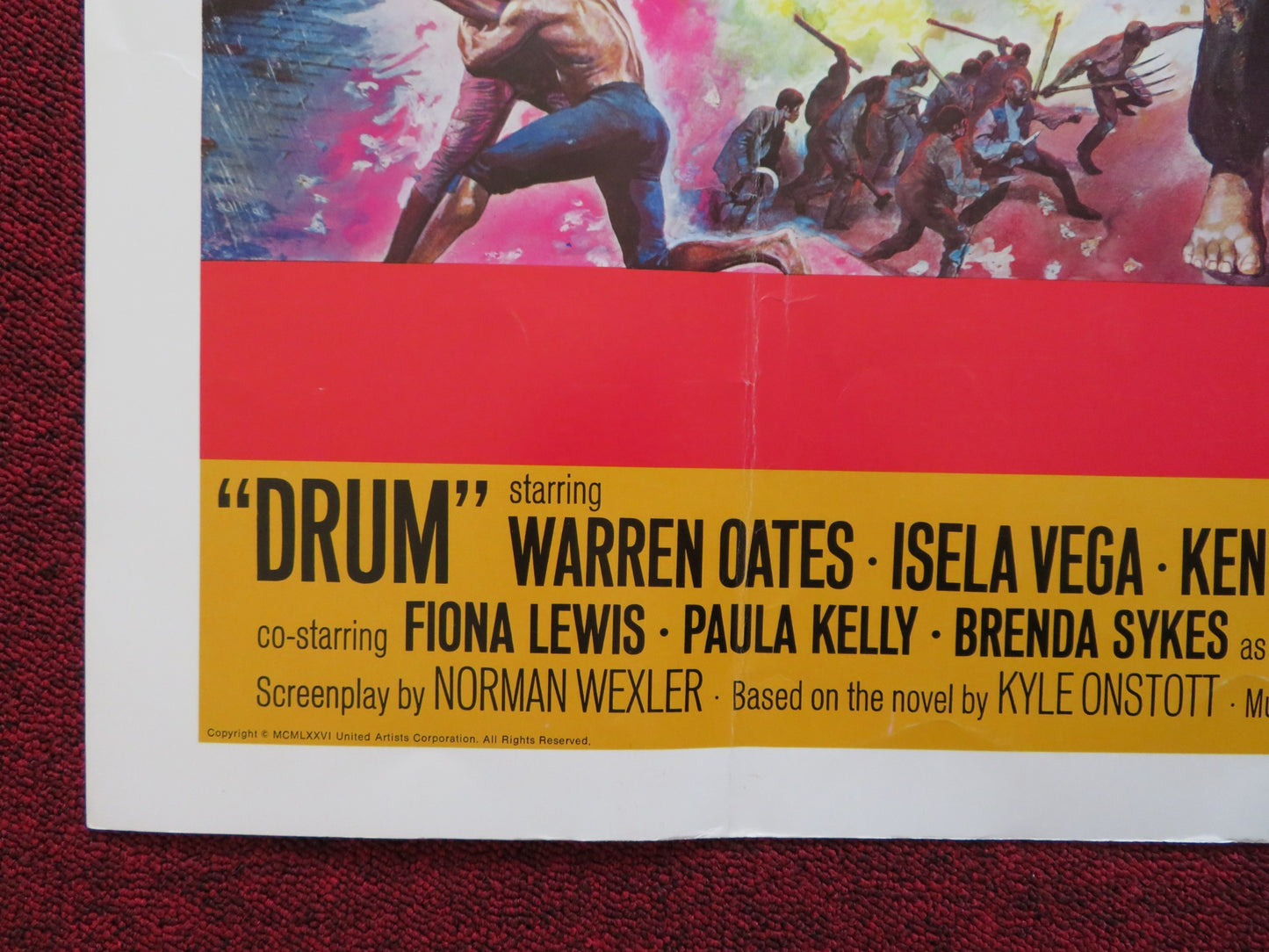 DRUM US HALF SHEET (22"x 28") POSTER WARREN OATES ISELA VEGA 1976 - Rendezvous Cinema