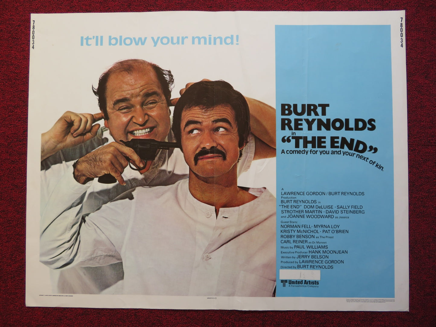 THE END US HALF SHEET (22"x 28") POSTER BURT REYNOLDS DOM DELUISE 1978 - Rendezvous Cinema
