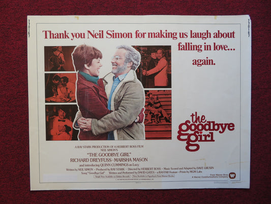 THE GOODBYE GIRL US HALF SHEET (22"x 28") POSTER RICHARD DREYFUSS M. MASON 1977 - Rendezvous Cinema