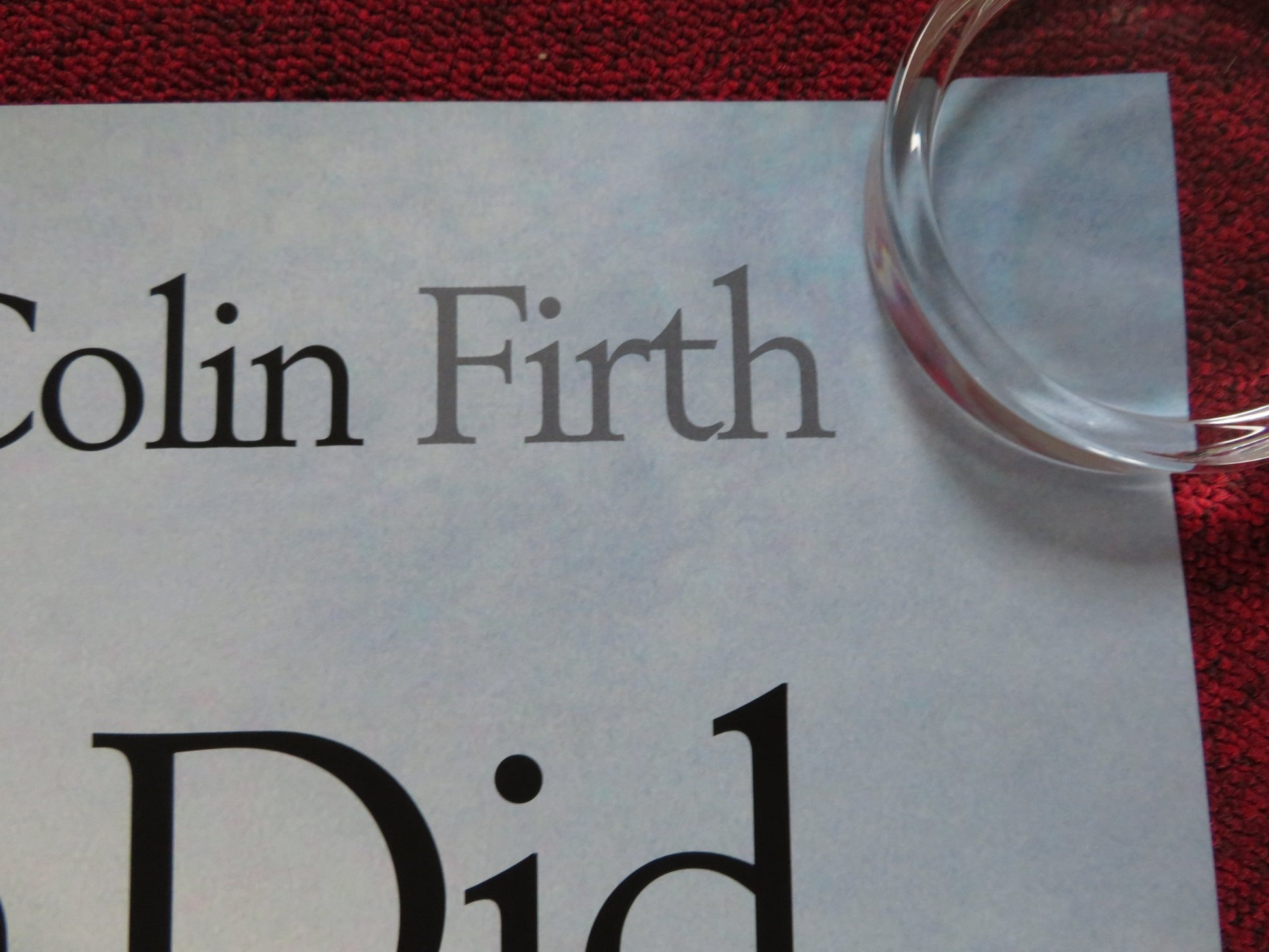 AND WHEN DID YOU LAST SEE YOUR FATHER? UK QUAD ROLLED POSTER JIM BROADBENT 2007 - Rendezvous Cinema