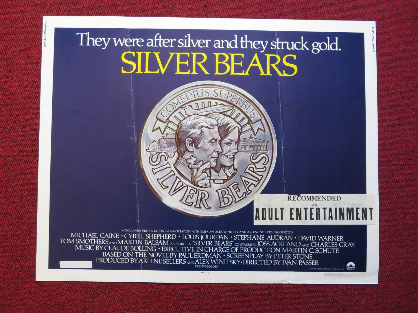 SILVER BEARS US HALF SHEET (22"x 28") POSTER MICHAEL CAINE CYBILL SHEPHERD 1977 - Rendezvous Cinema