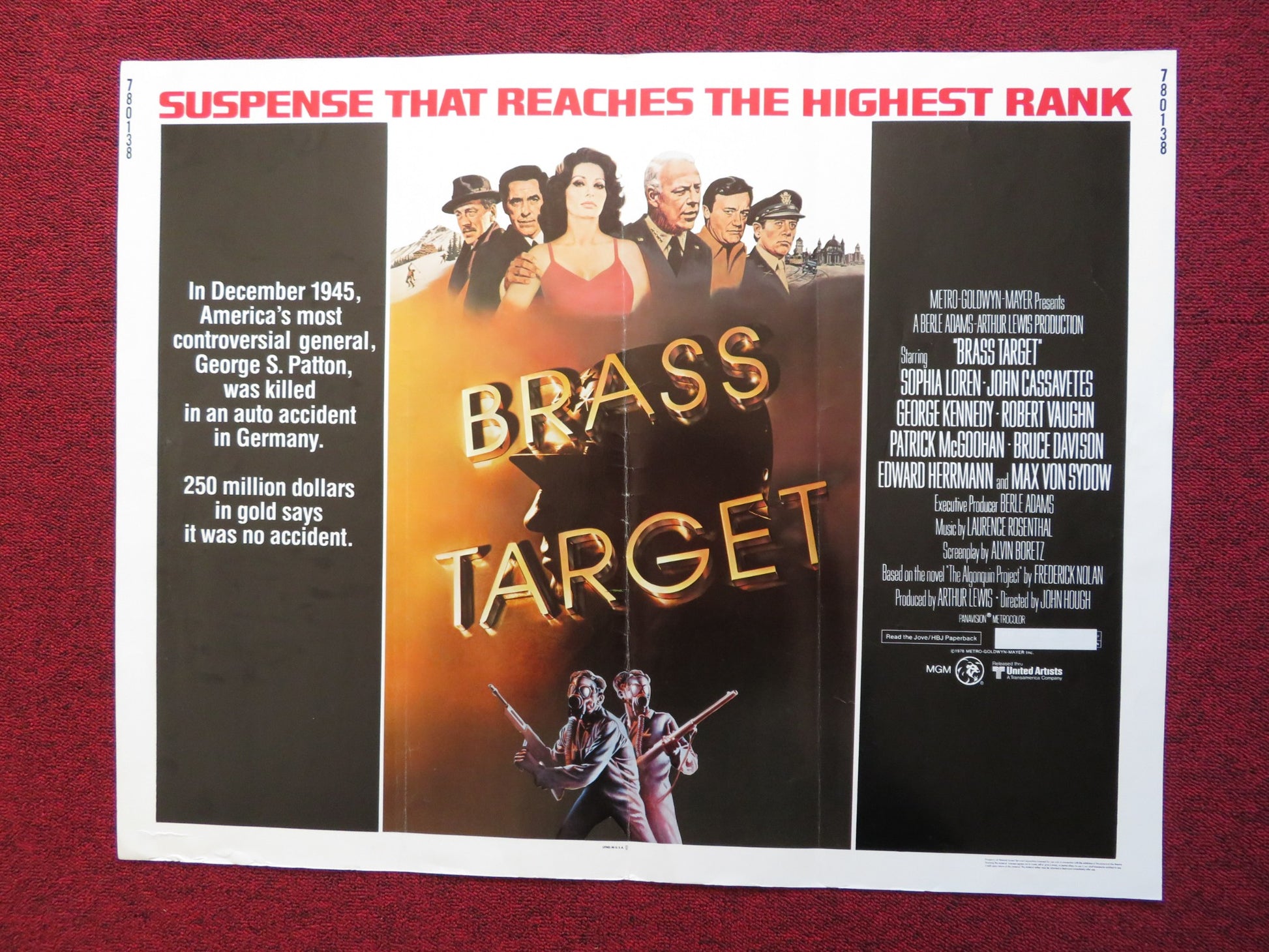 BRASS TARGET US HALF SHEET (22"x 28") POSTER SOPHIA LOREN GEORGE KENNEDY 1978 - Rendezvous Cinema